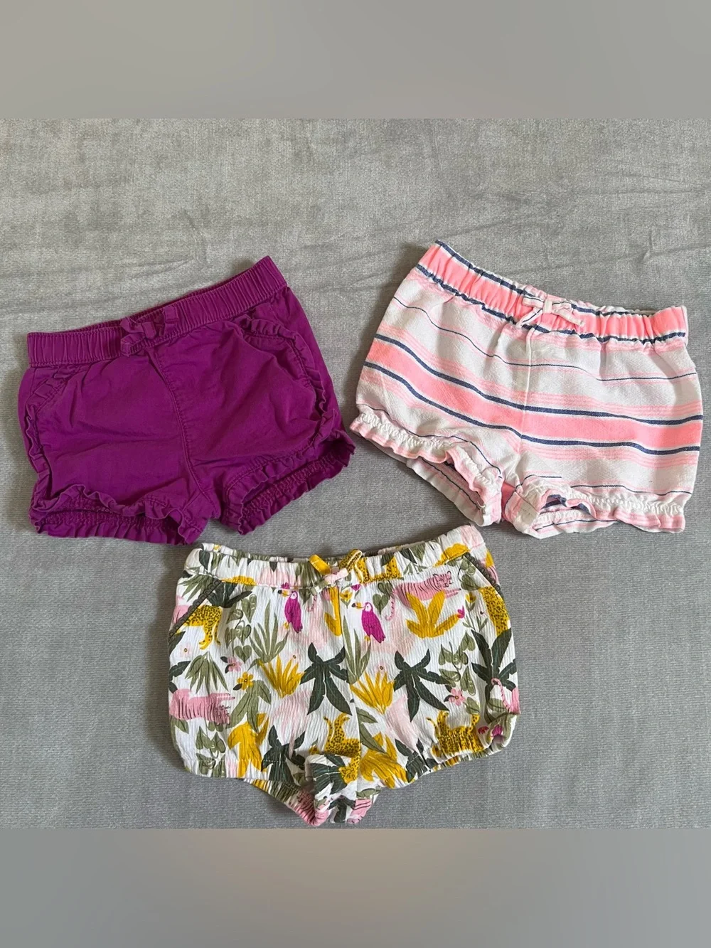 Girls 3 Pairs 24 Months Carter's Colorful Baby Shorts